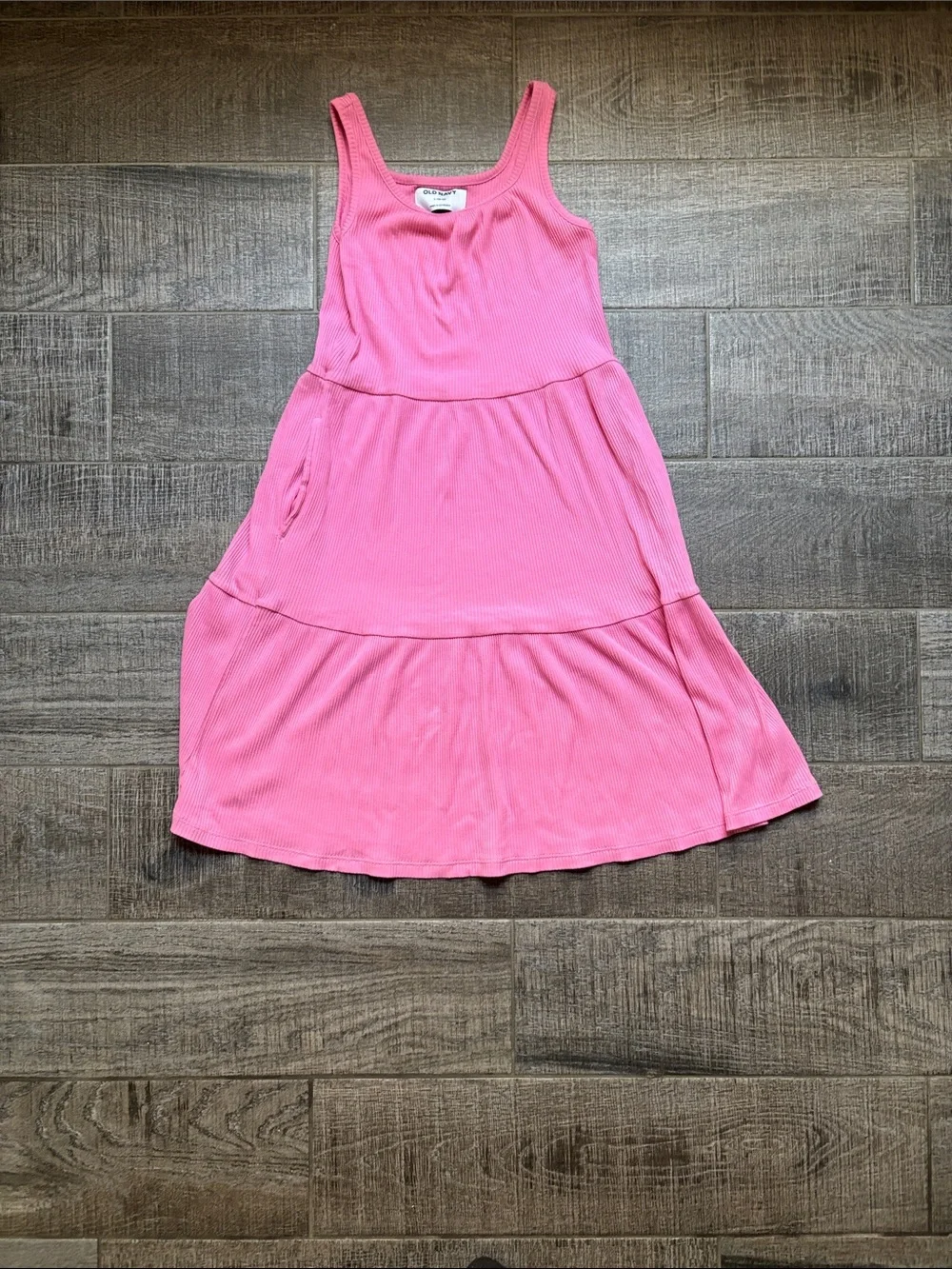 2 Set Old Navy Pink and Black Sleeveless Tiered Knit Dress